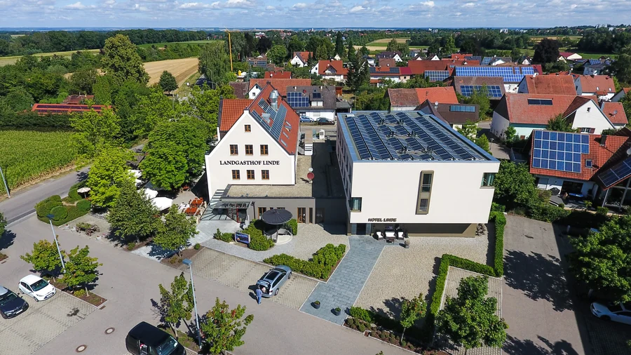 Luftaufnahme des Landgasthof Hotel Linde